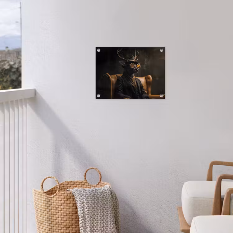 Hert - Zonnebril - Zwart - Pak tuinposter los doek klein -sfeer8