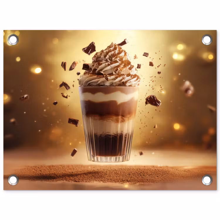 Dessert - Chocolade - Zoet - Eten tuinposter los doek klein -3d