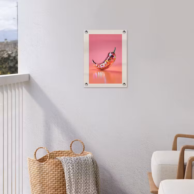 Disco - Peper - Roze tuinposter los doek klein -sfeer8