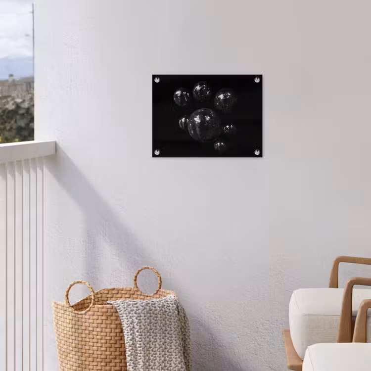 Discoballen - Minimalistisch - Zwart tuinposter los doek klein -sfeer8