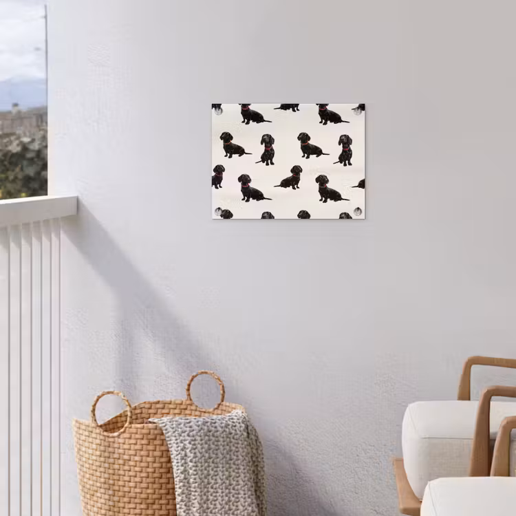 Hond - Patroon - Zwart tuinposter los doek klein 239 -sfeer8
