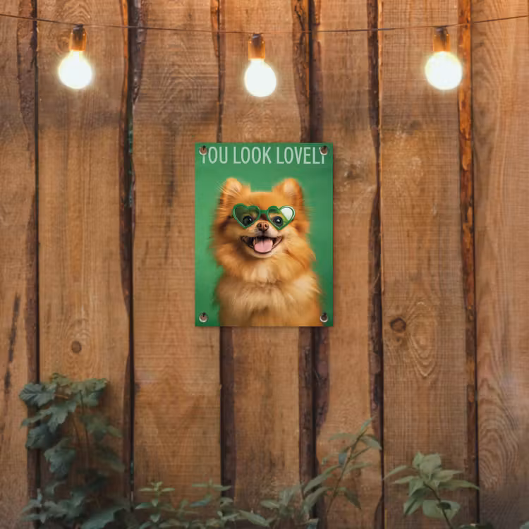 Hond - Zonnebril - Valentijn - Love tuinposter los doek klein -sfeer1