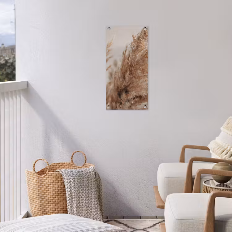 Gedroogd pampasgras dichtbij tuinposter los doek klein -sfeer8