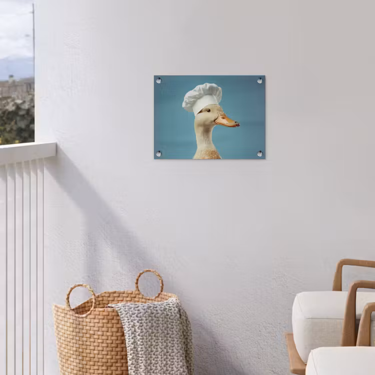 Eend - Koksmuts - Cute - Vogel tuinposter los doek klein -sfeer8