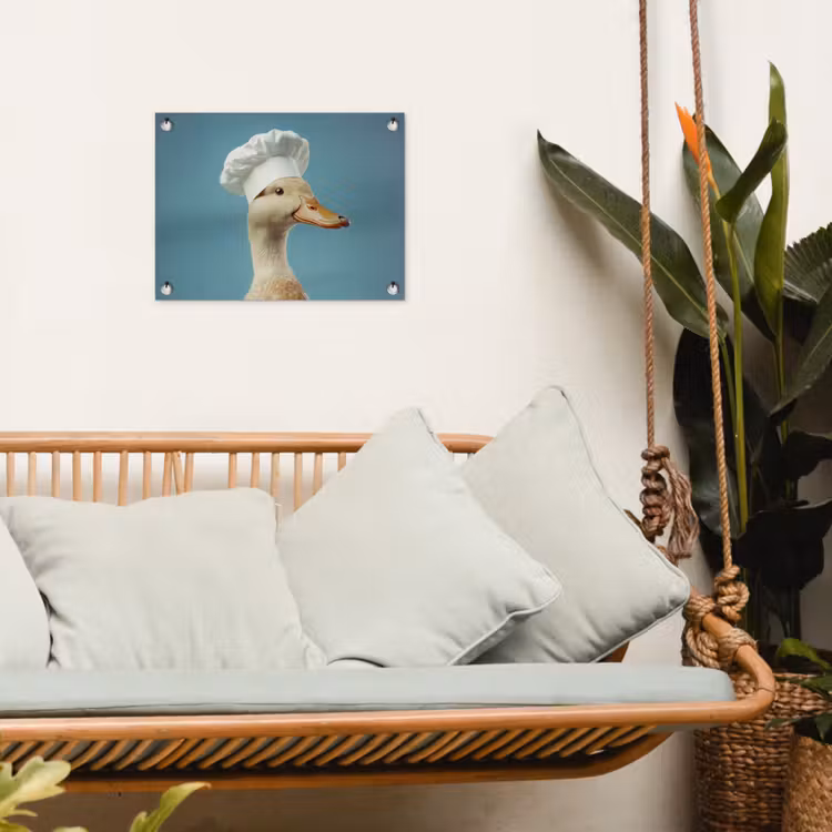 Eend - Koksmuts - Cute - Vogel tuinposter los doek klein -sfeer7
