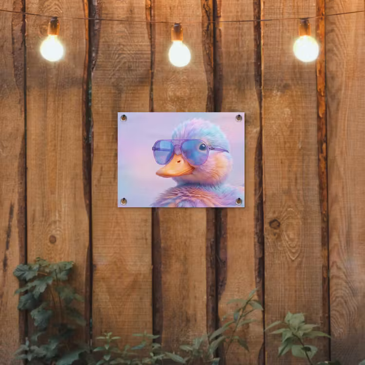 Eend - bril - Pastel tuinposter los doek klein -sfeer1