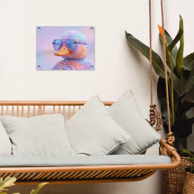 Eend - bril - Pastel tuinposter los doek klein -sfeer7