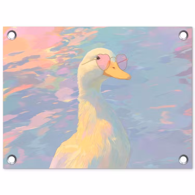Eend - Zonnebril - Water tuinposter los doek klein -3d