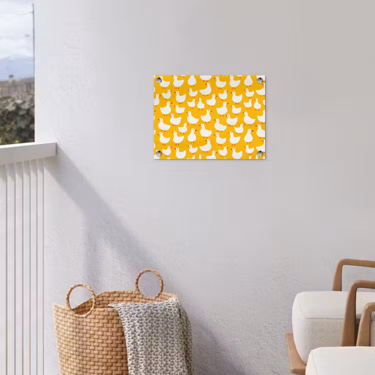Eendjes - Patroon - Geel tuinposter los doek klein 239 -sfeer8