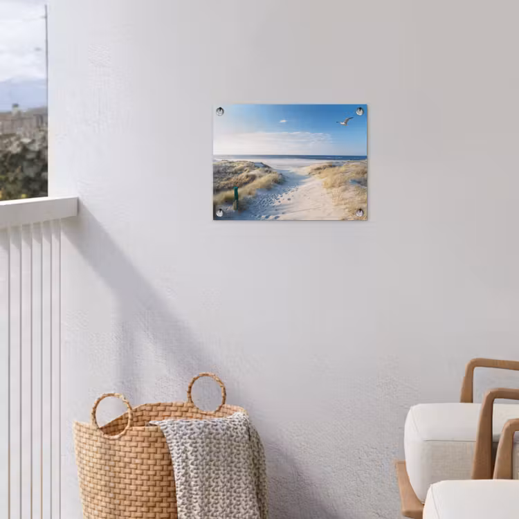 Duin - Meeuw - Strand - Zee - Zon tuinposter los doek klein -sfeer8