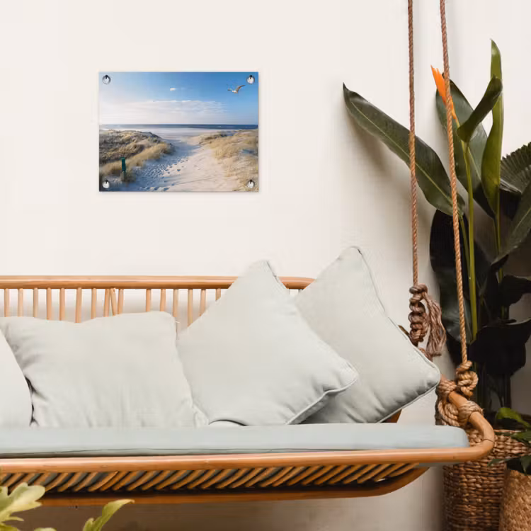 Duin - Meeuw - Strand - Zee - Zon tuinposter los doek klein -sfeer7
