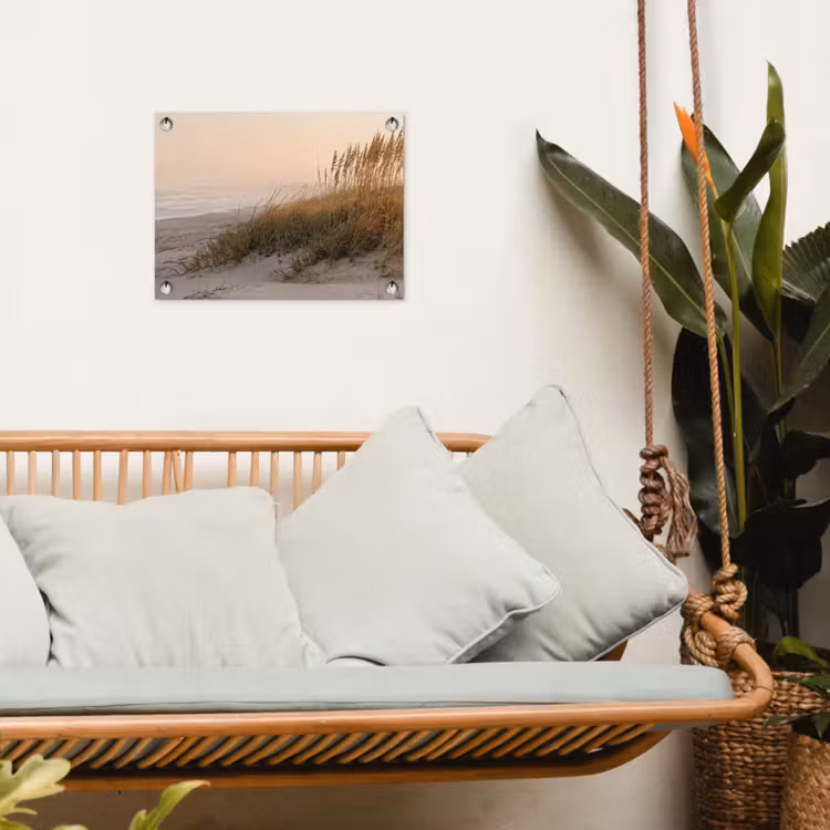 Duinlandschap - Zonsondergang - Strand tuinposter los doek klein -sfeer7