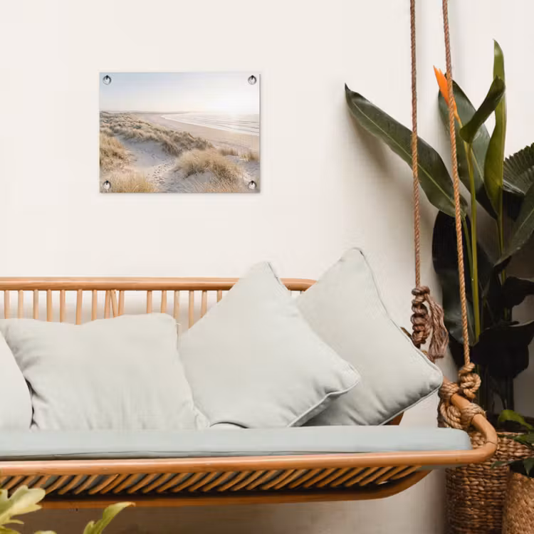Duinen - Strand - Beige tuinposter los doek klein -sfeer7