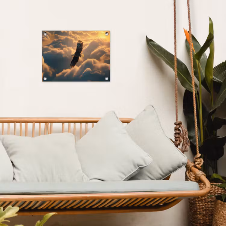 Adelaar - Wolken - Zon tuinposter los doek klein -sfeer7