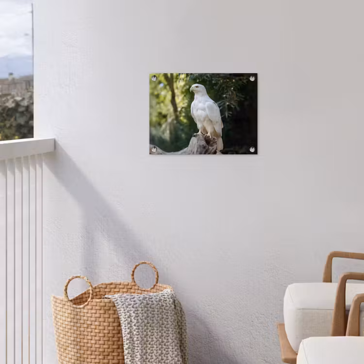Arend - Hout - Wit - Planten tuinposter los doek klein -sfeer8