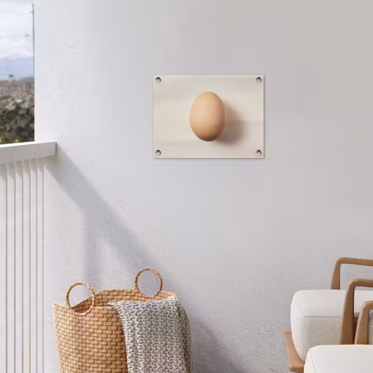 Ei - Beige - Ovaal - Egaal tuinposter los doek klein -sfeer8