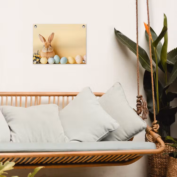 Eieren - Konijn - Pasteltinten tuinposter los doek klein -sfeer7