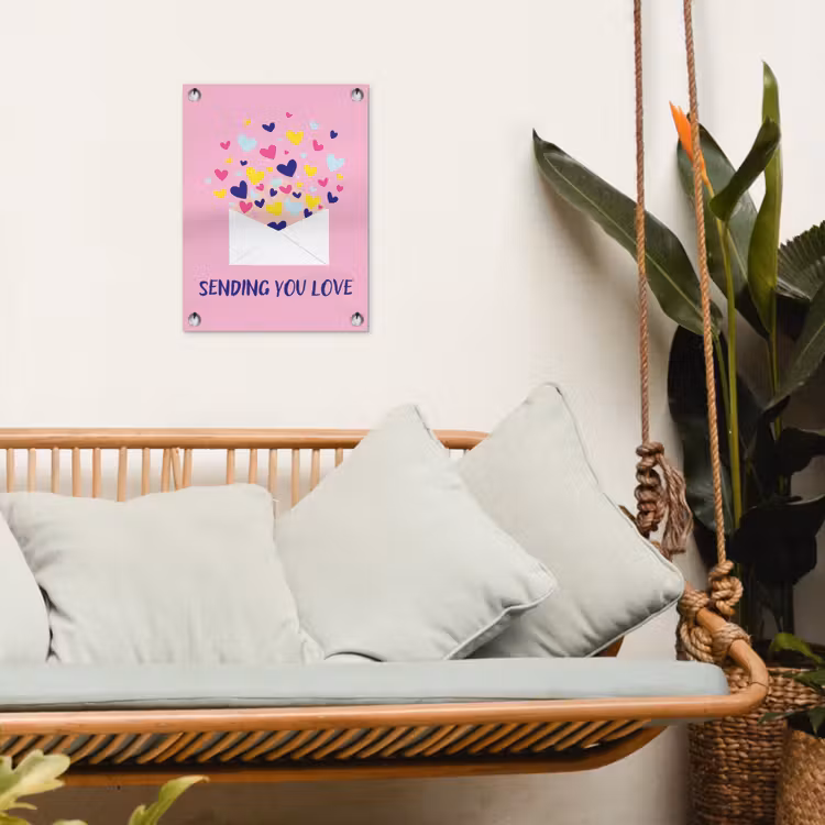 Envelop - Love - Hartjes - Valentijn tuinposter los doek klein -sfeer7