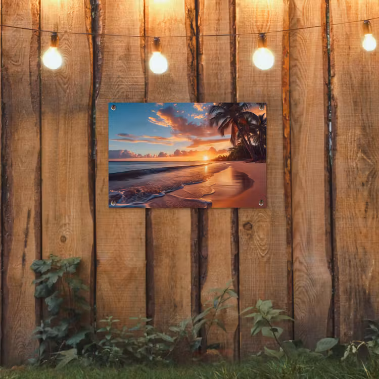 Avondgloren aan Zee tuinposter los doek klein -sfeer1