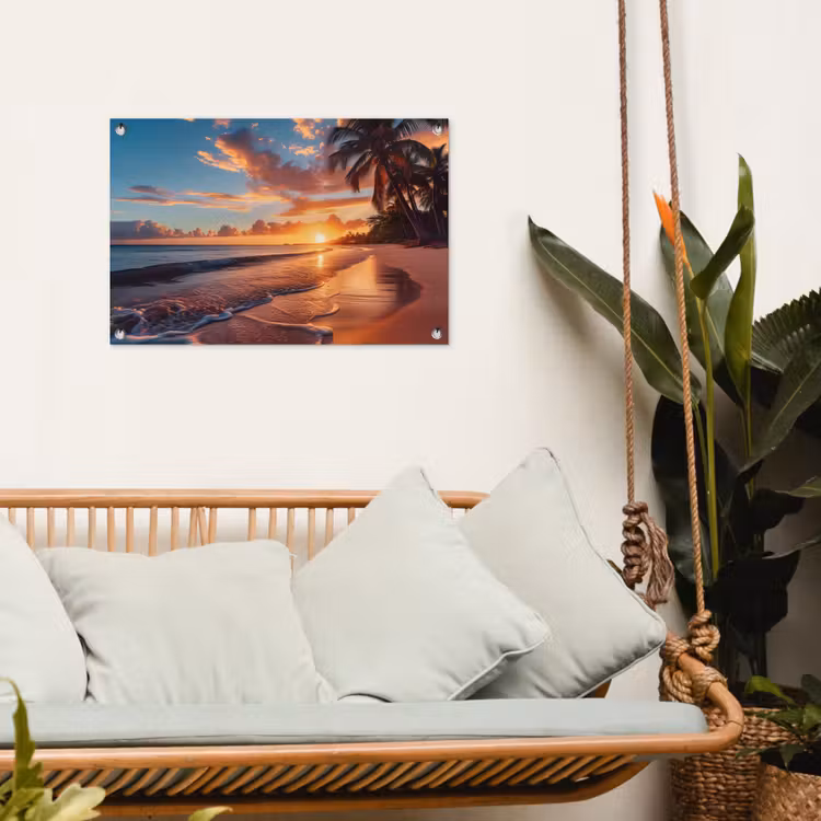 Avondgloren aan Zee tuinposter los doek klein -sfeer7