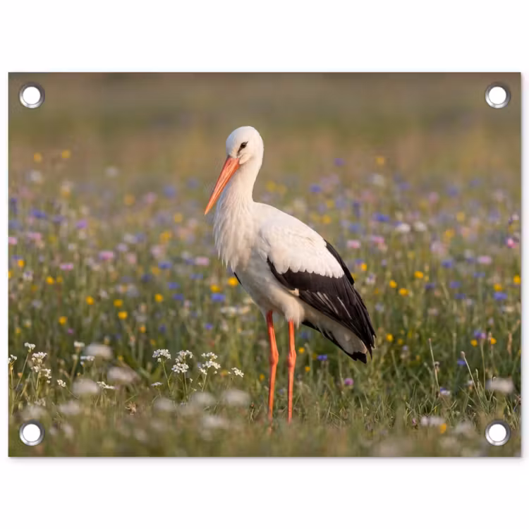 Ooienvaar - Bloemen - Weide - Kleurrijk tuinposter los doek klein -3d