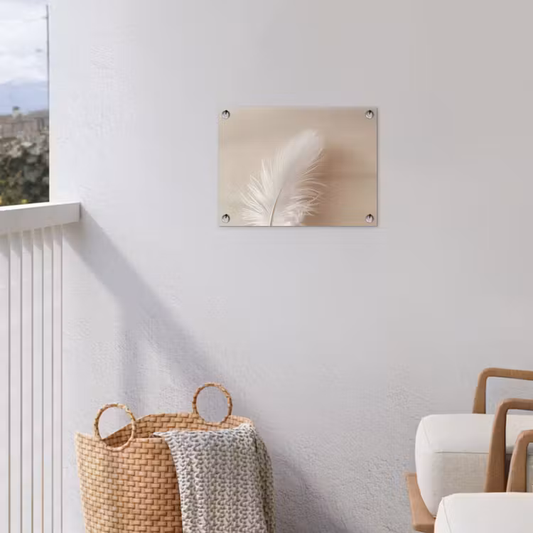 Veer - Minimalistisch - Roze tuinposter los doek klein -sfeer8