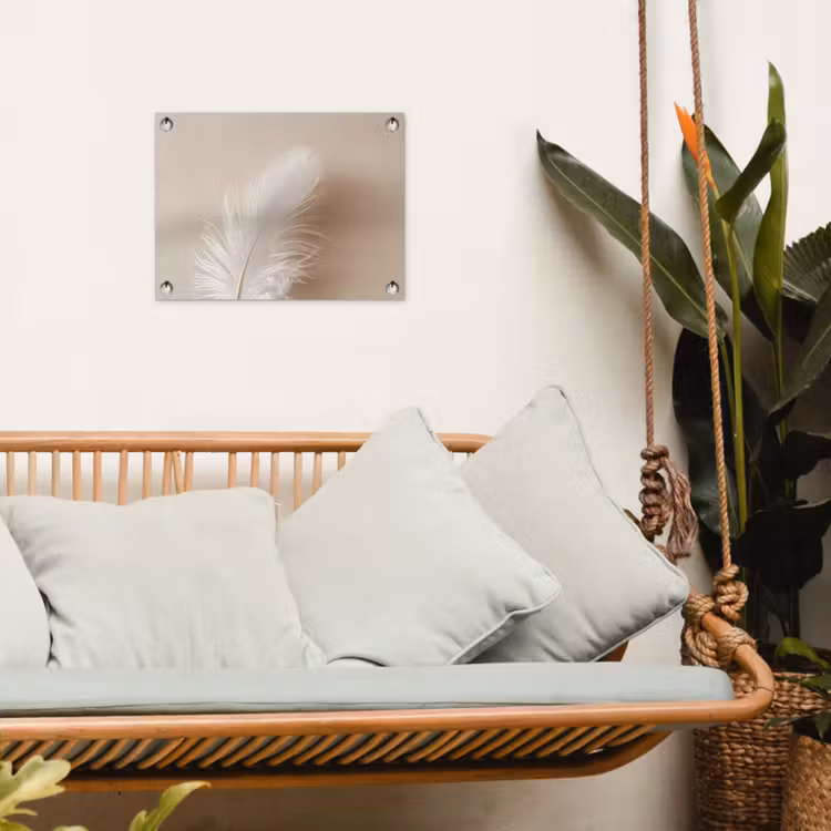 Veer - Minimalistisch - Roze tuinposter los doek klein -sfeer7