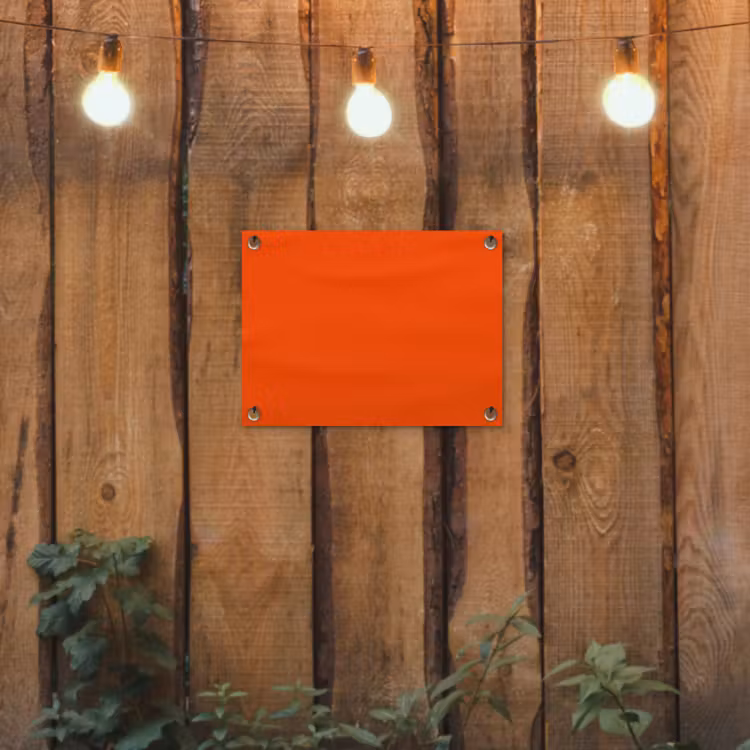 Fiery - Tangerine - Oranje tuinposter los doek klein 239 -sfeer1