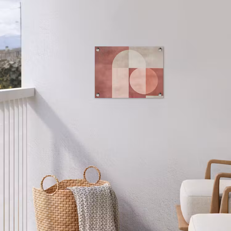 Figuren - Abstract - Roze tuinposter los doek klein -sfeer8