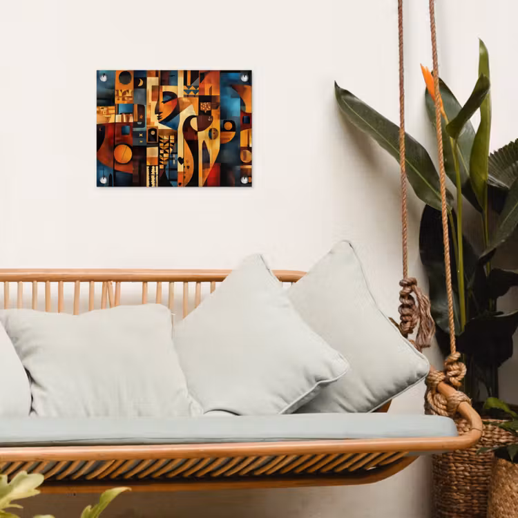Figuren - Abstract - Symbolen tuinposter los doek klein -sfeer7