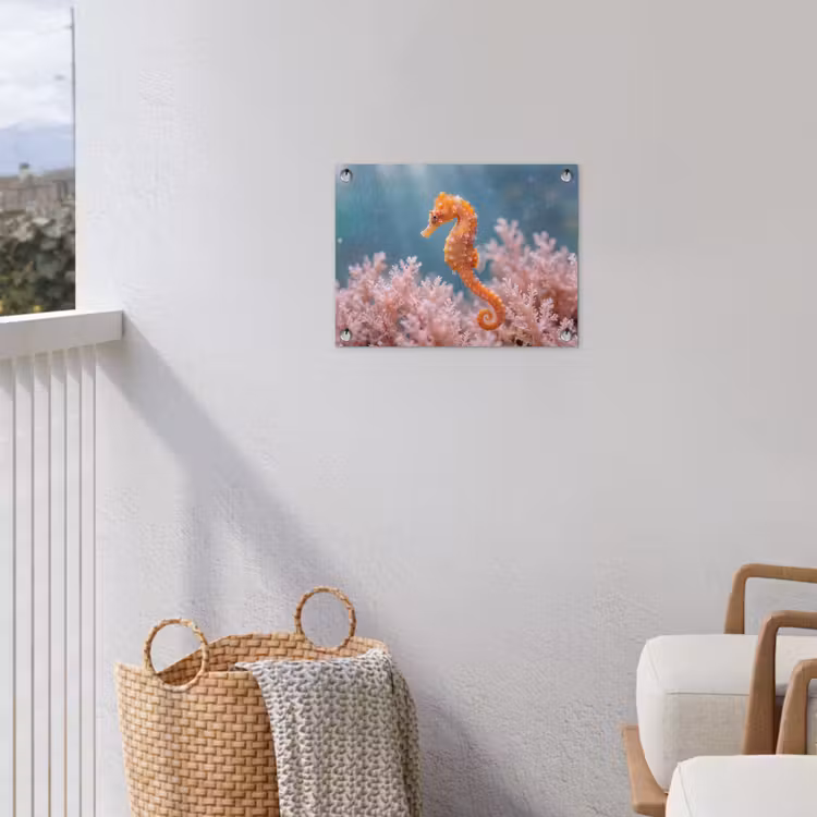 Vis - Koraal - Oceaan - Macro - Oranje tuinposter los doek klein -sfeer8