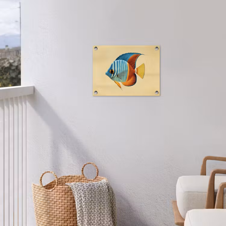 Vis - Vinnen - Blauw - Ogen tuinposter los doek klein -sfeer8