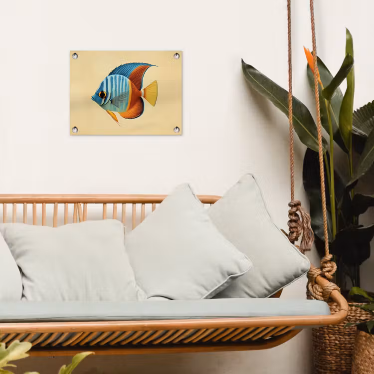 Vis - Vinnen - Blauw - Ogen tuinposter los doek klein -sfeer7