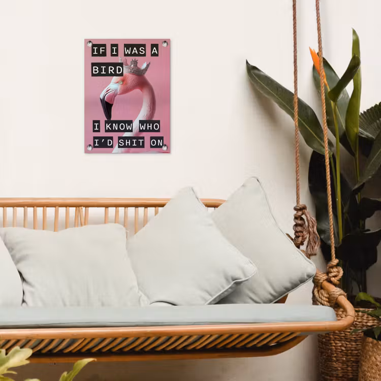 Flamingo - Roze - Vogel - Decoratie tuinposter los doek klein -sfeer7