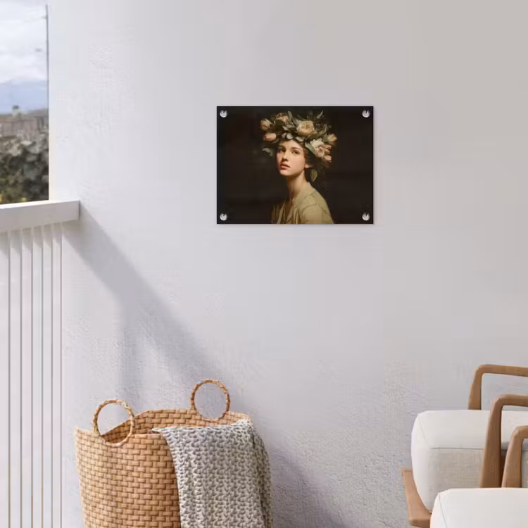 Bloemenstilte - Vrouw - Portret tuinposter los doek klein -sfeer8