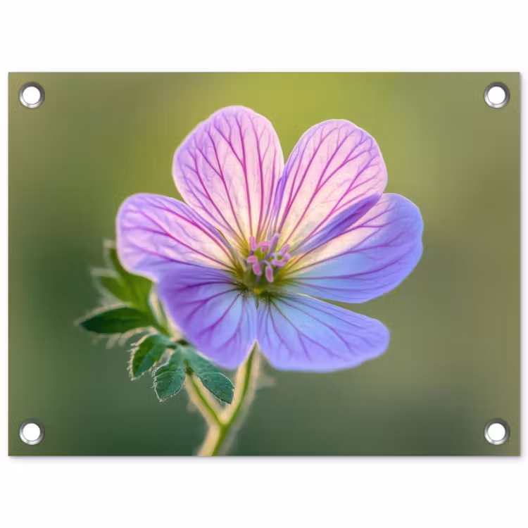 Bloem - Close up - Paars tuinposter los doek klein -3d