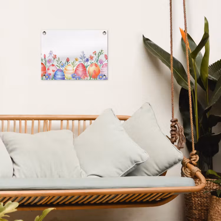 Bloementuin - Kleurrijk - Eieren tuinposter los doek klein -sfeer7