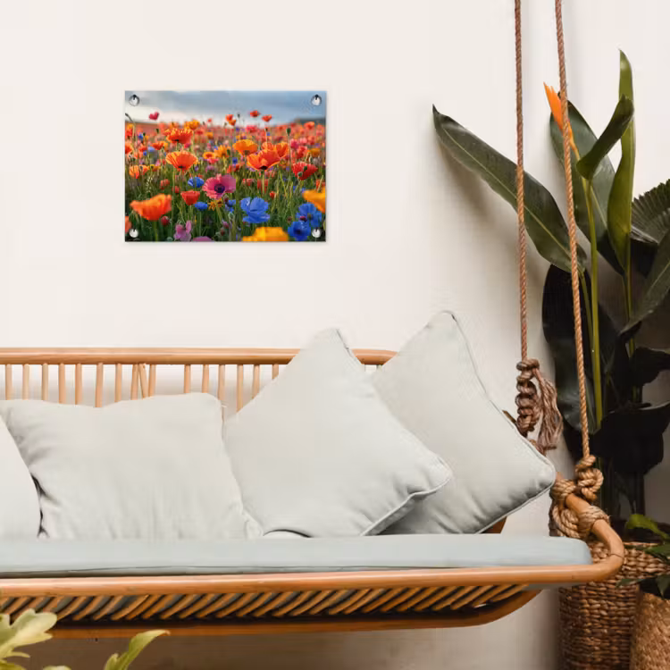 Bloemenweide in volle bloei tuinposter los doek klein -sfeer7