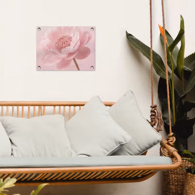 Bloem - Pioenroos - Roze tuinposter los doek klein -sfeer7