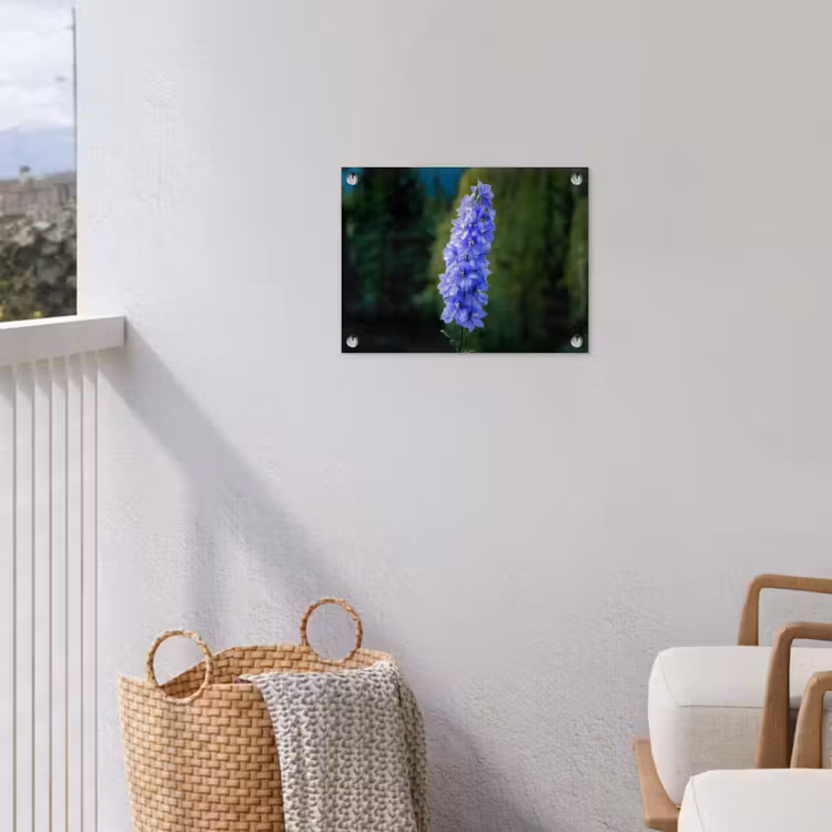 Bloemen - Blauw - Dennenboom tuinposter los doek klein -sfeer8