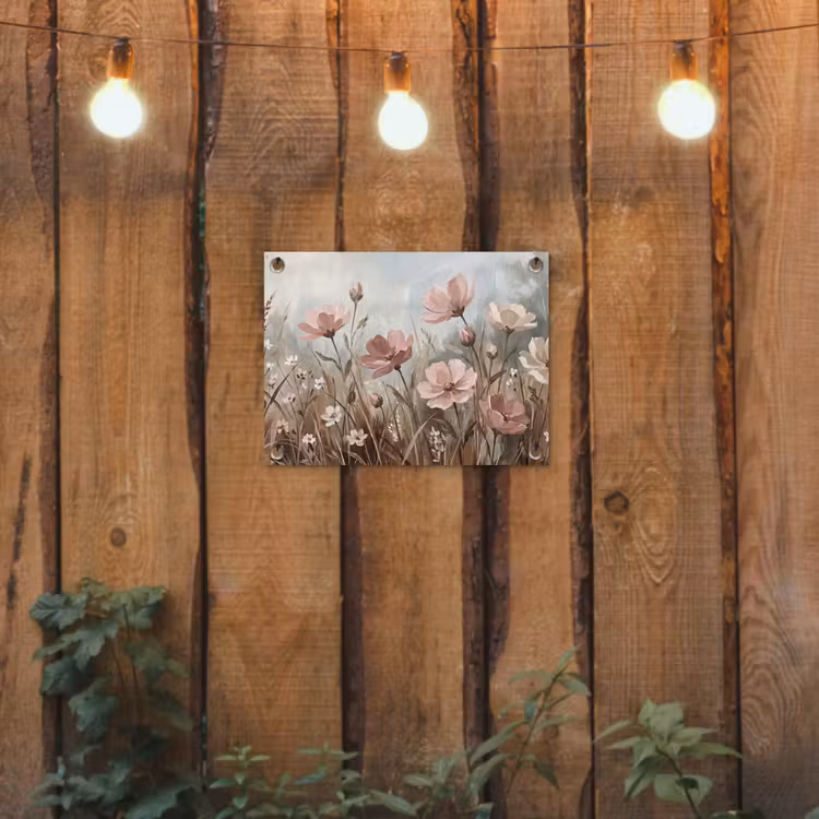 Bloemen - Botanisch - Schilderij - Pastel - Rustiek tuinposter los doek klein -sfeer1