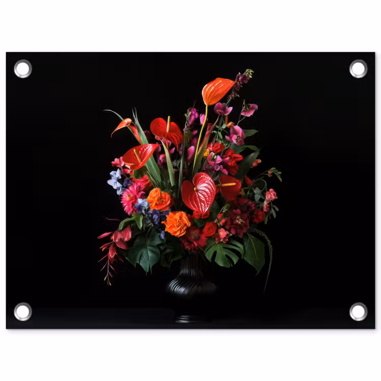 Bloemen - Boeket - Sierlijk tuinposter los doek klein -3d