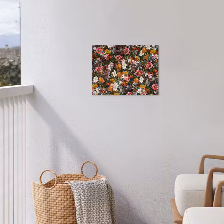 Bloemen - Vlinder - Design - Kunst - Abstract - Schilderij - Oude meesters tuinposter los doek klein -sfeer8
