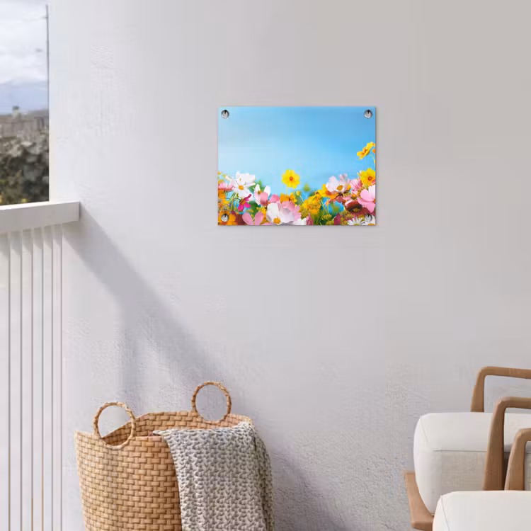 Bloemen - Kleurrijk - Blauw - Natuur tuinposter los doek klein -sfeer8