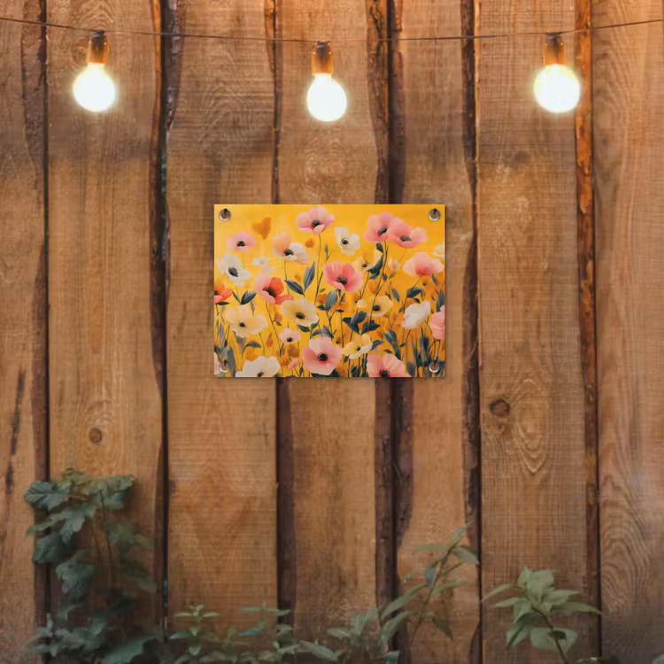 Bloemen - Veld - Geel tuinposter los doek klein -sfeer1