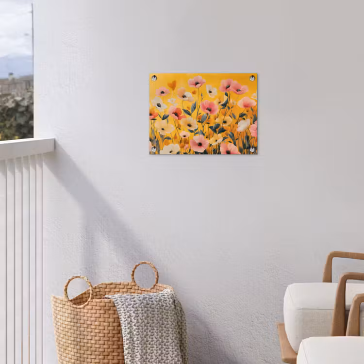 Bloemen - Veld - Geel tuinposter los doek klein -sfeer8