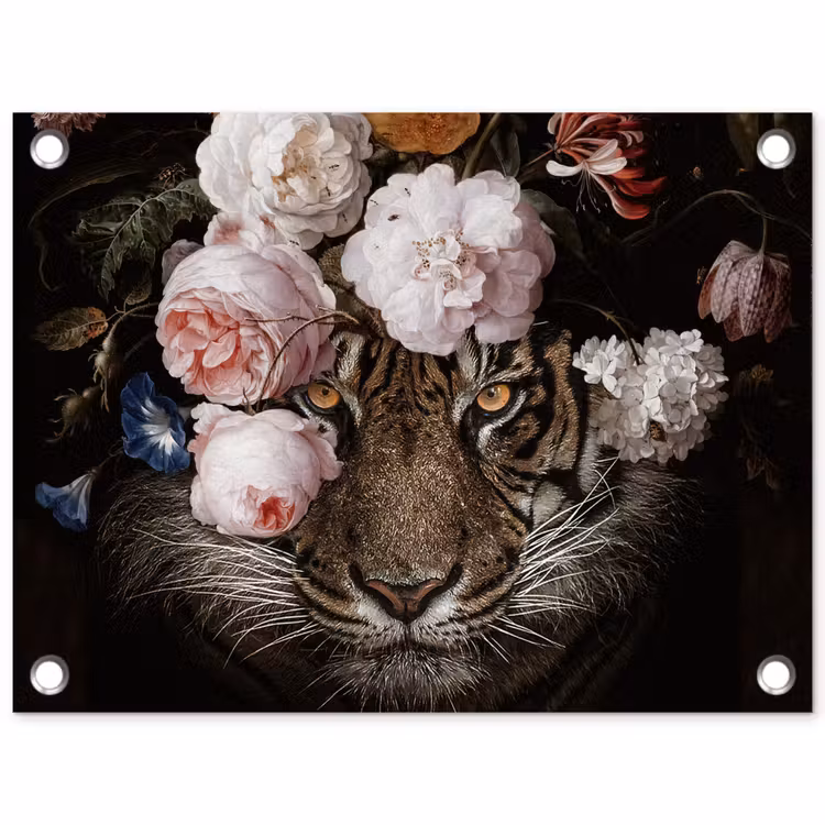 Bloemen - Jan Davidsz de Heem - Tijger - Schilderij - Stilleven - Oude meesters tuinposter los doek klein -3d