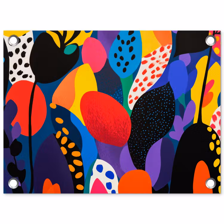 Bloemen - Bladeren - Abstract - Rood tuinposter los doek klein -3d