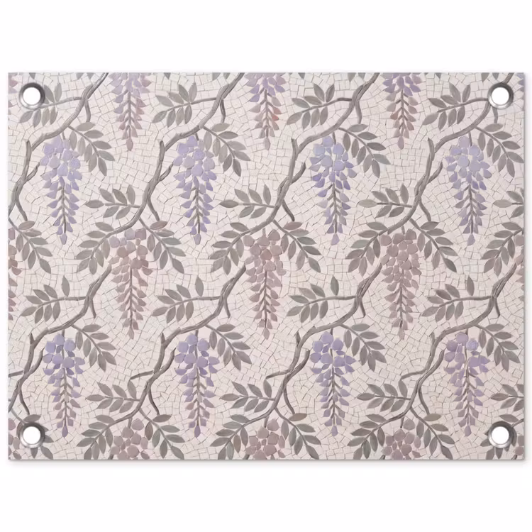 Bloemen - Mozaïek - Natuur - Patroon - Paars tuinposter los doek klein -3d