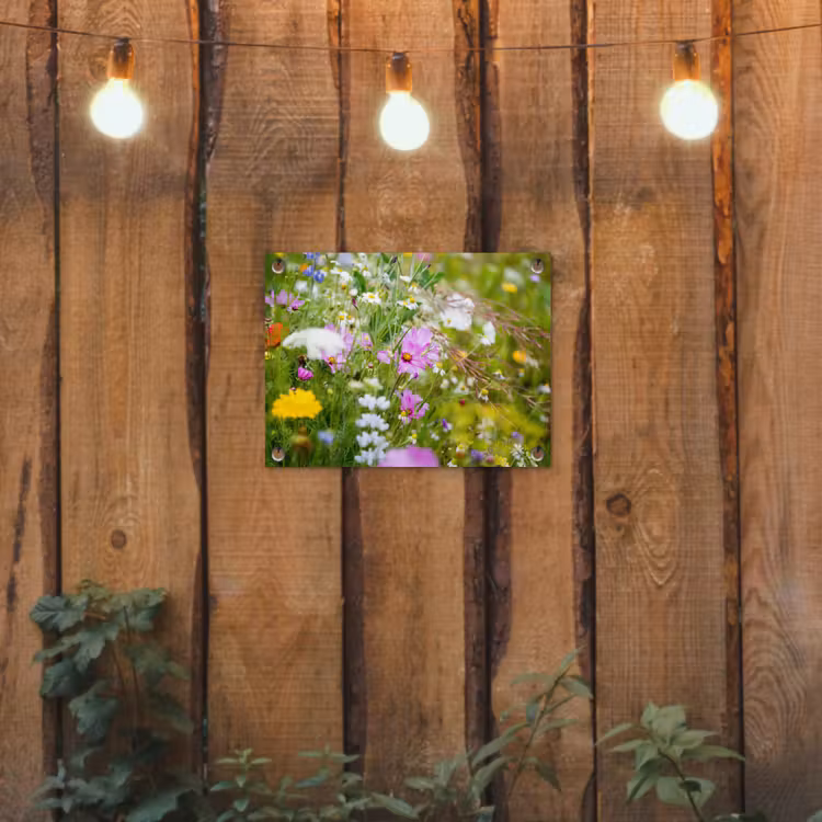 Bloemen - Natuur - Groen - Gras - Paars - Wit tuinposter los doek klein -sfeer1